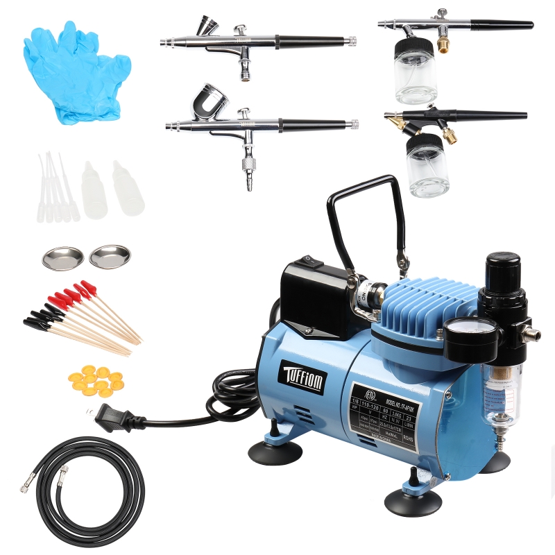 Tuffiom 120V Professional Airbrushing Paint System Airbrush Kit, with