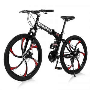 Campingsurvivals Folding Mountain Bike, 21 Speed Steel Adult