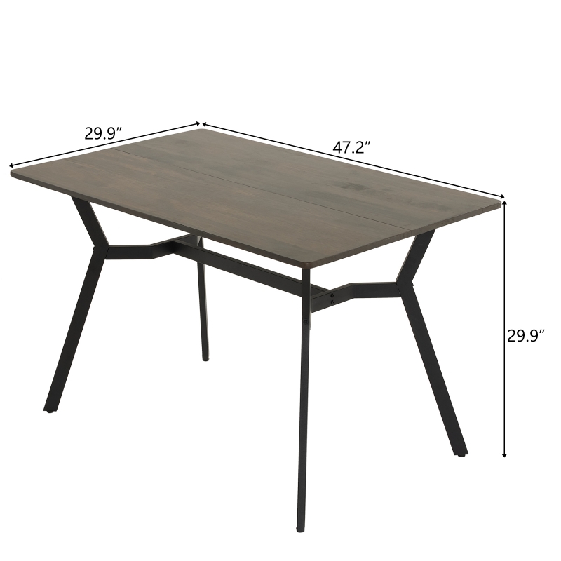 Zimtown Modern Elegant Dining Table for 4, Stylish 2Tier Tempered