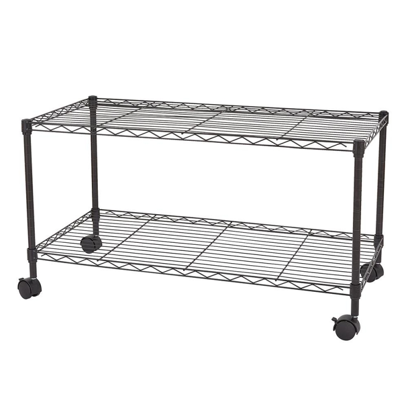 Zimtown 2Tier Adjustable Rolling Cart, 35"W x 17.7"D x 19"H Garage