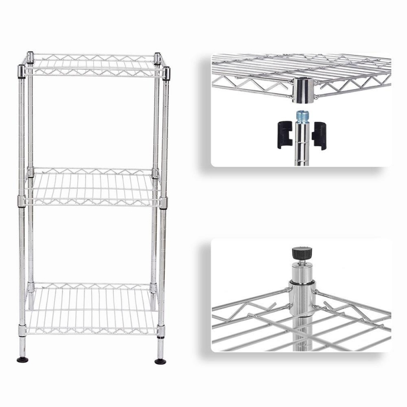 Zimtown 3Tier Adjustable Storage Rack, 35"W x 17.7"D x 19"H Wire Steel Shelving Organizer