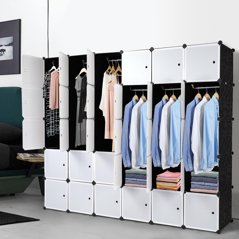 Zimtown Portable Wardrobe 30 Cube DIY Closet Cabinets Shelves