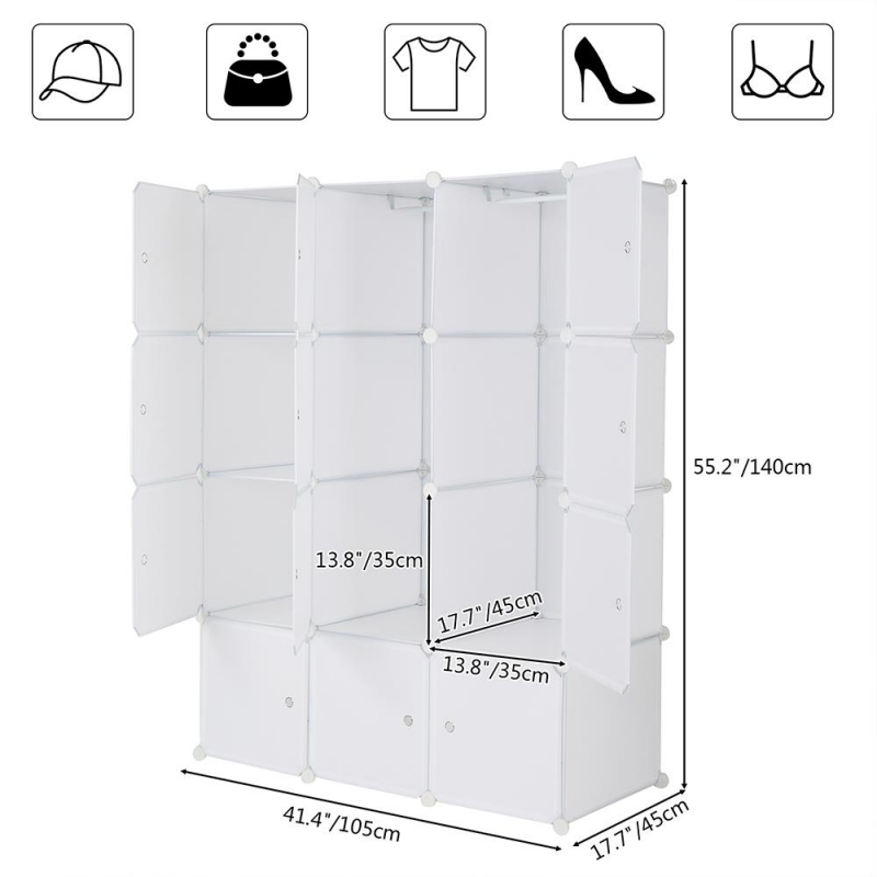 Zimtown 12-Cube DIY Modular Shelving Storage Organizer,14