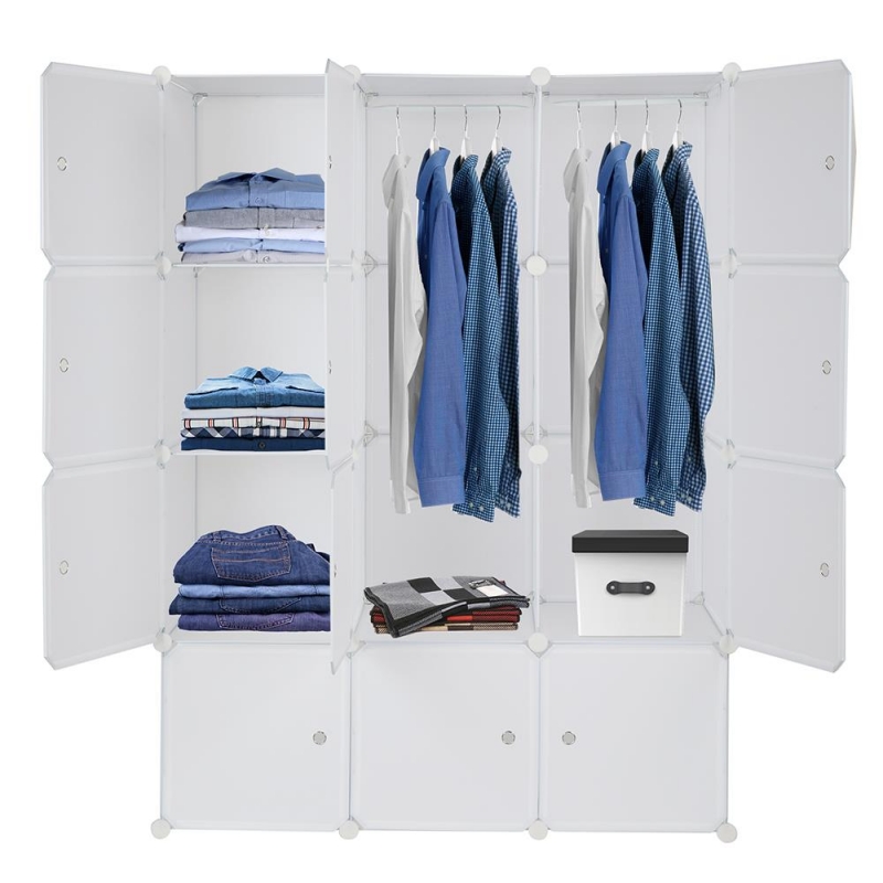Zimtown Portable Closet Storage Organizer Wardrobe Clothes Rack with  Shelves - zimtown