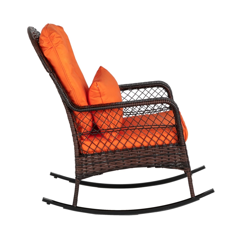 Zimtown Outdoor Wicker Rocking Chair Rattan Outdoor Patio Yard Furniture zimtown