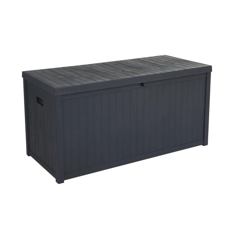 Zimtown 113gal Outdoor Storage Patio Cushion Storage Box Lockable Seat Waterproof Black zimtown