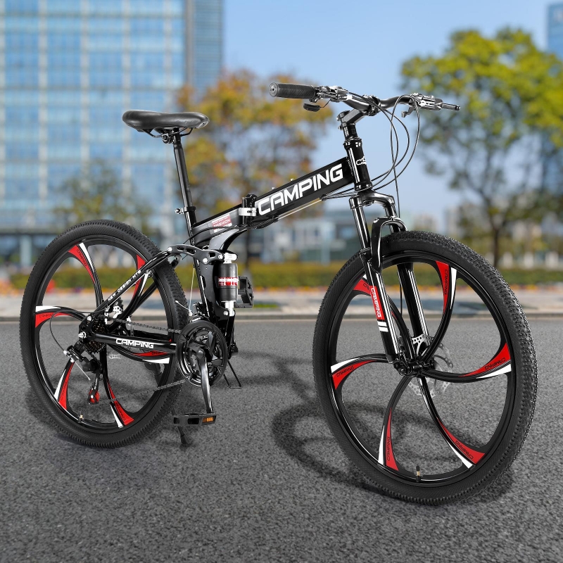 Campingsurvivals Folding Mountain Bike, 21 Speed Steel Adult