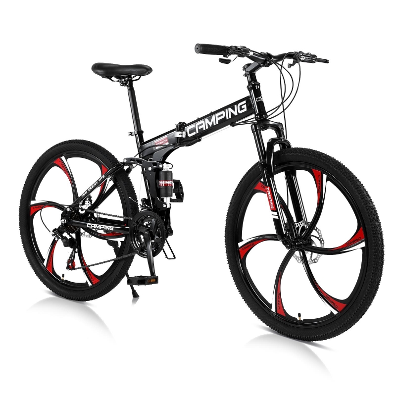 Campingsurvivals Folding Mountain Bike, 21 Speed Steel Adult