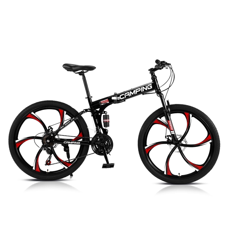 Campingsurvivals Folding Mountain Bike, 21 Speed Steel Adult