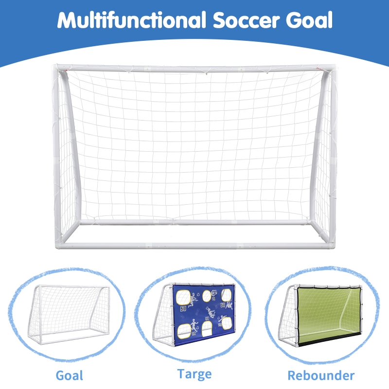 Zimtown Versatile 3in1 Soccer Goal for Training 6x4ft Size