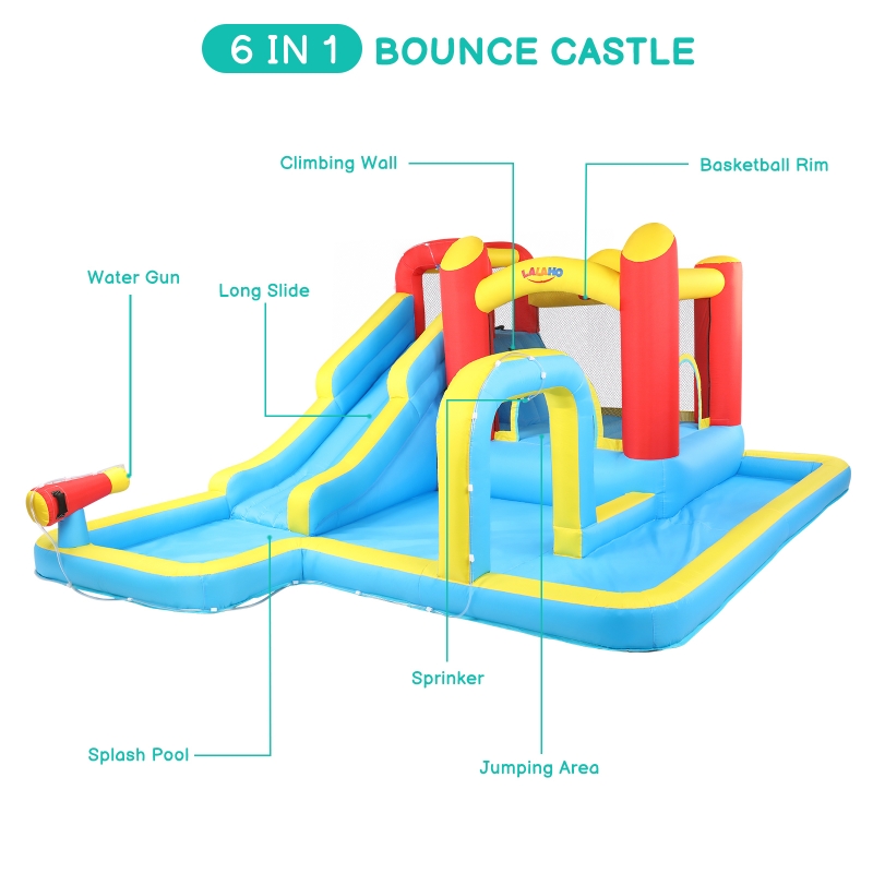 Zimtown Inflatable Bounce House, Kids Bouncer Castle with 450W Air