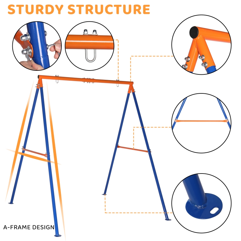 Zimtown 550lbs Capacity Flying Saucer Swing Set with Heavy Duty AFrame