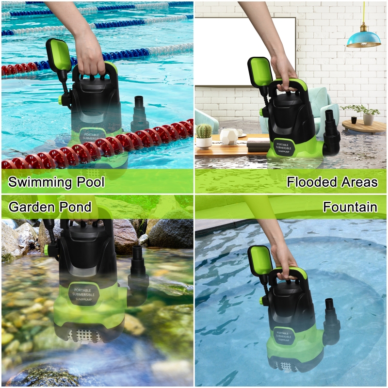 Zimtown Sump Pump, 400W 0.5 HP Submersible Water Pump with Float Switch