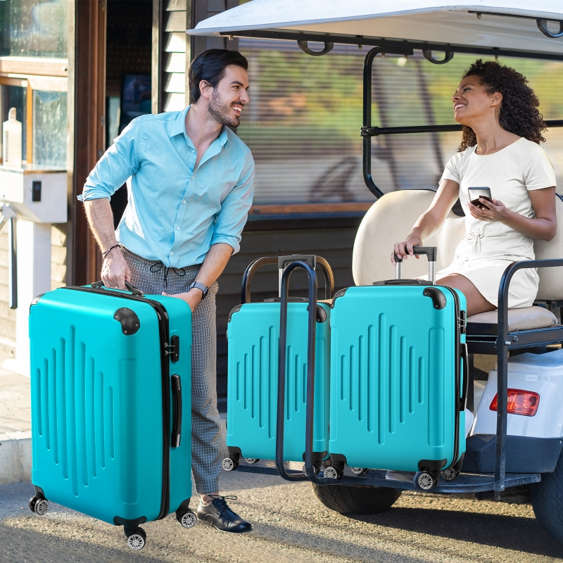 Zimtown 3 Piece Luggage Set, Carry on Suitcase Sets Hardside