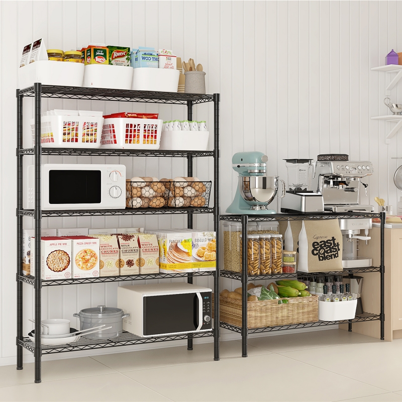 5-Tier Wire Shelving Unit – Heavy Duty Metal Storage Rack, Chrome, 24x14x60 Inches