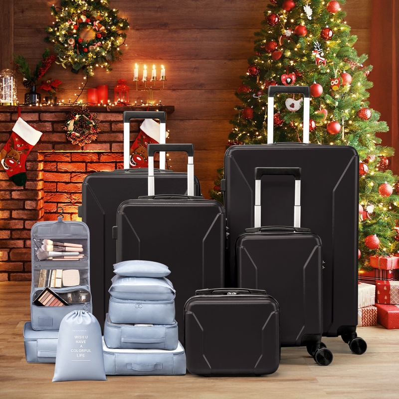 Zimtown 5-Piece Luggage Set with 8 Packing Cubes, Hard Shell