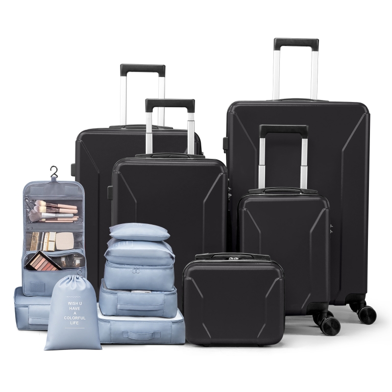 Zimtown 5-Piece Luggage Set with 8 Packing Cubes, Hard Shell