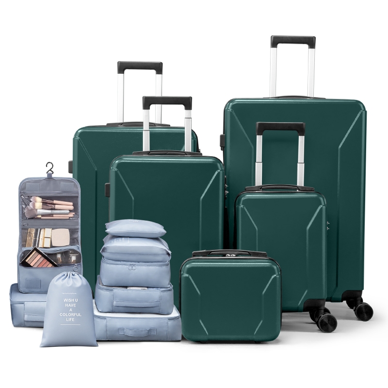 Zimtown 5-Piece Luggage Set with 8 Packing Cubes, Hard Shell