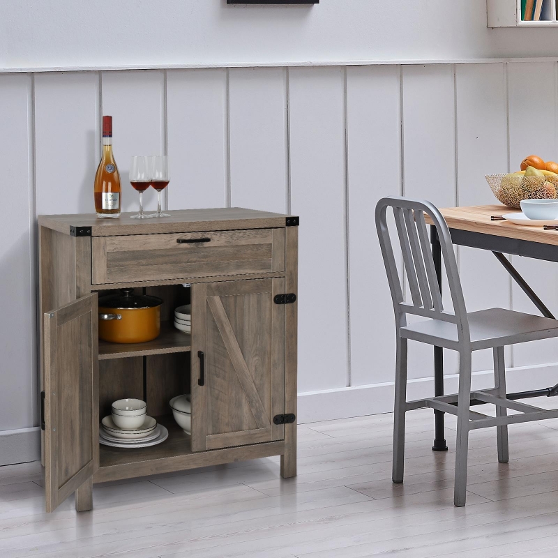 Zimtown Modern Rustic/Farmhouse Storage Cabinet with Drawer & 2 Doors ...