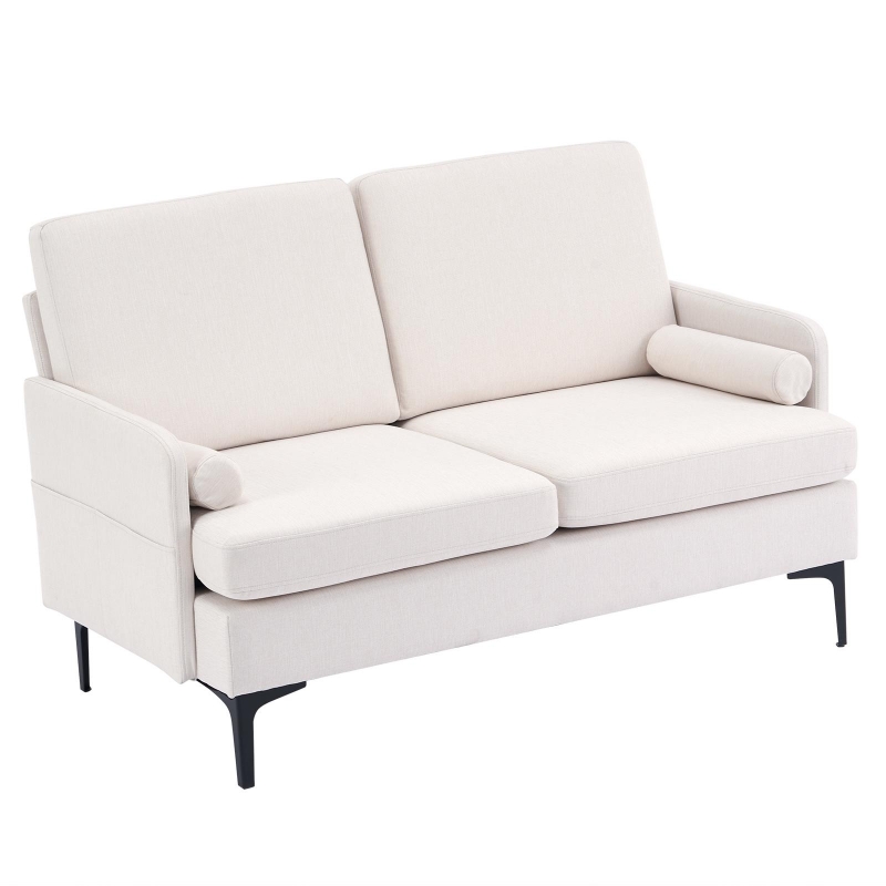 Zimtown Modern Loveseat Sofa, Mid Century Decor Lounge Chair, Fabric