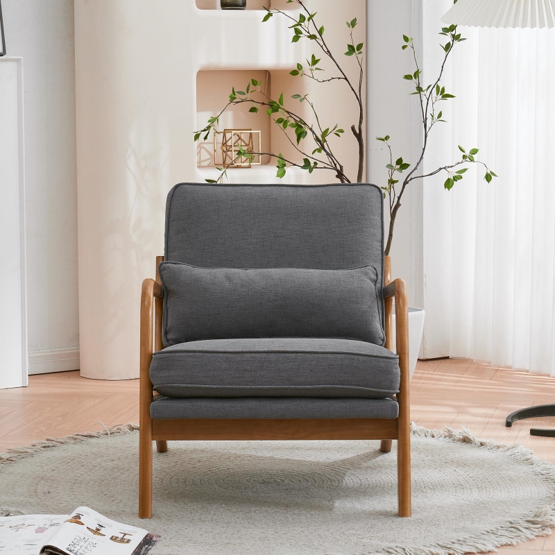 Zimtown Mid-Century Retro Armchair, Modern Upholstered