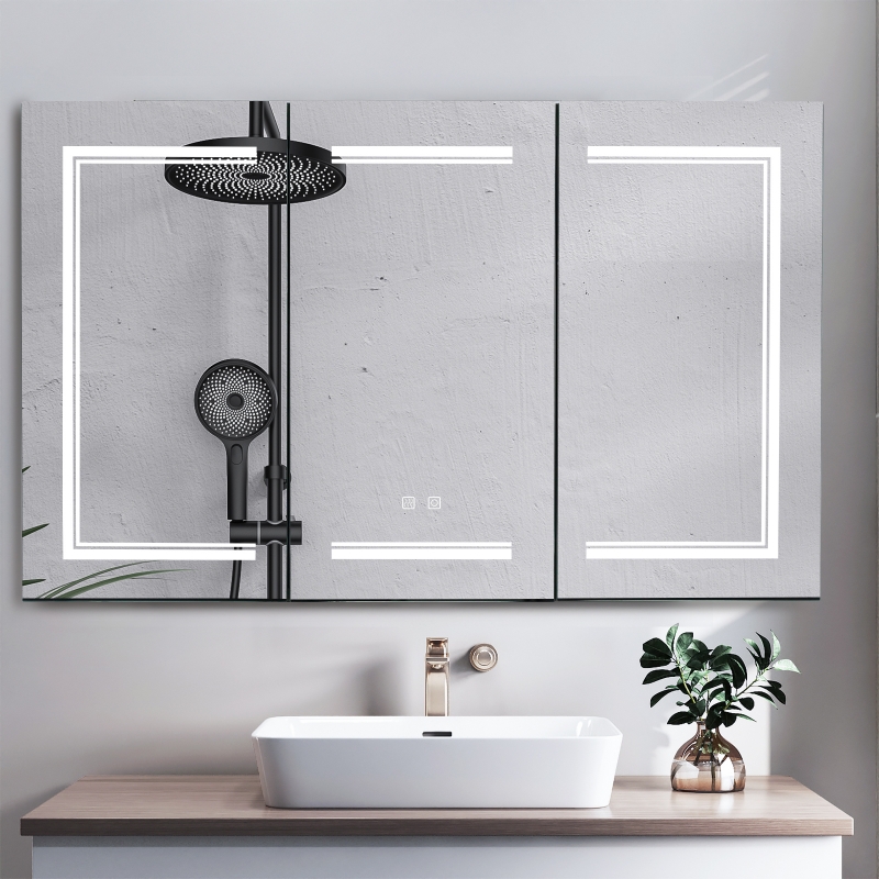 Amazon.com: JSneijder LED Bathroom Mirror, 28 x 36 Inch Lighted Mirror for  Bathroom Vanity, Wall Mounted Bathroom Mirror with Lights, Memory Funtion  