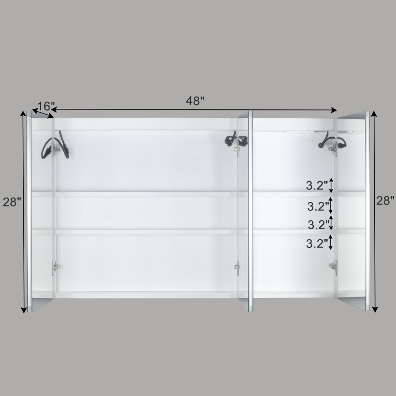 専用　アパルトモン　ホワイト Zimtown LED Lighted Medicine Cabinet with Mirror, 48