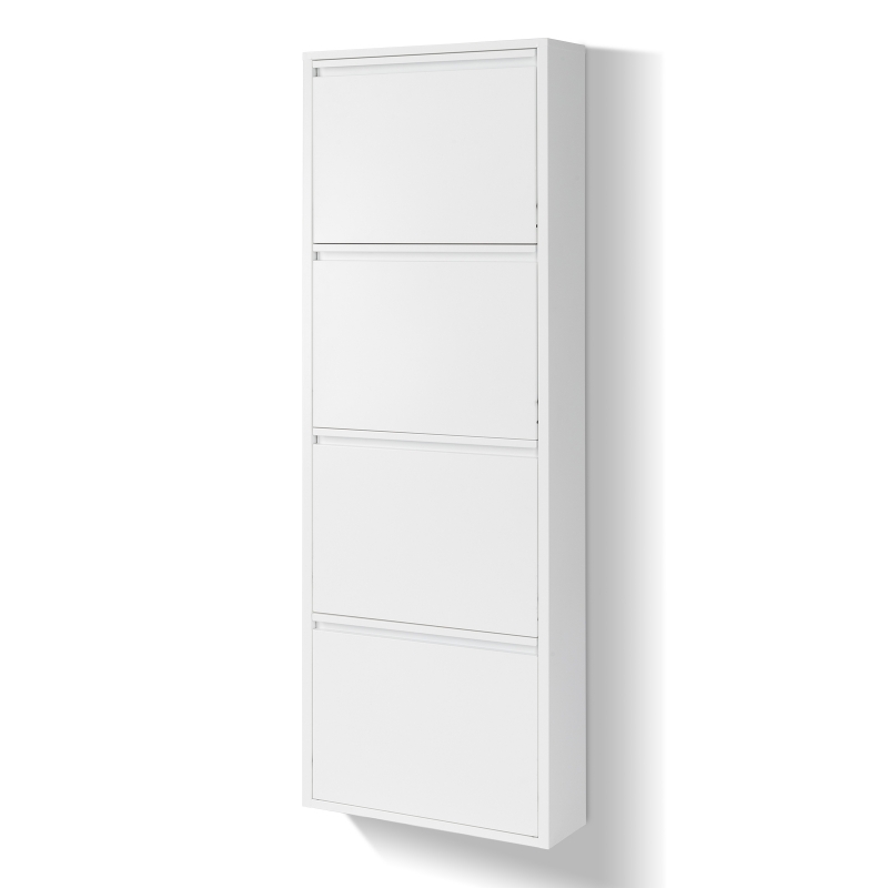 Zimtown Metal Shoe with 4 Flip Drawers, Freestanding Shoe