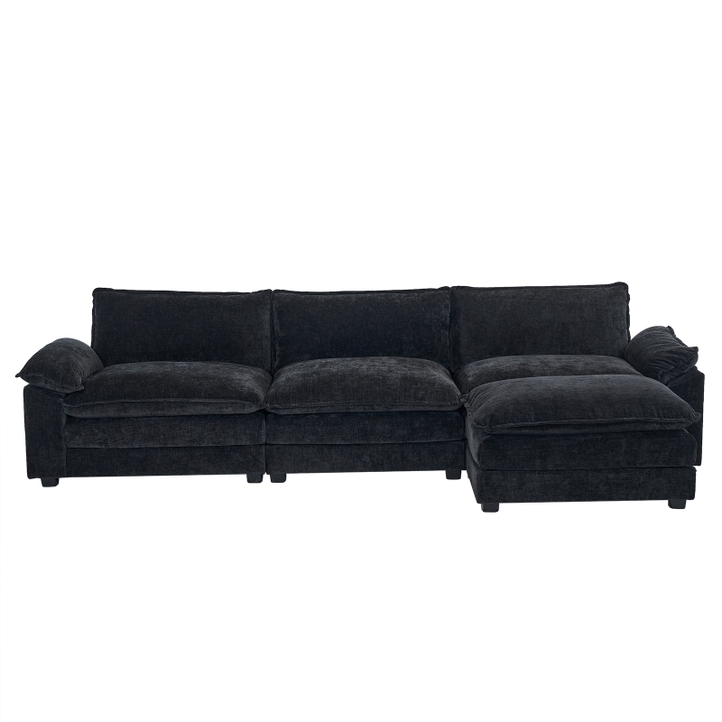 Zimtown Sectional Sofa with Ottoman, L Shaped Convertible