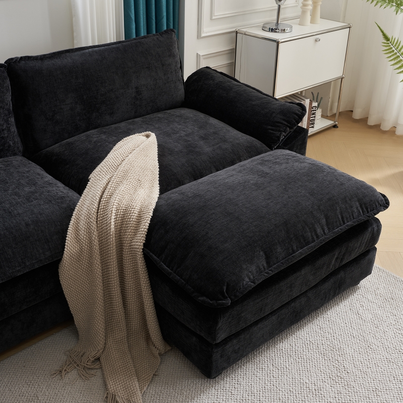 再再販！ Zimtown Sectional Convertible Shaped L Ottoman, with Sofa トップス
