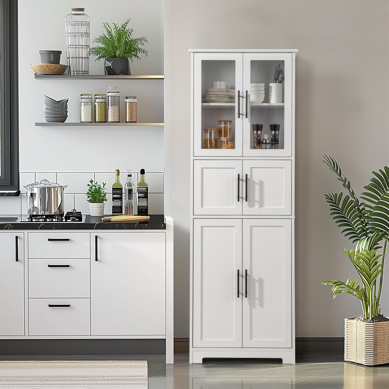 Ktaxon Wooden Bathroom Cabinet, 4 Drawers, 1 Cupboard, Free