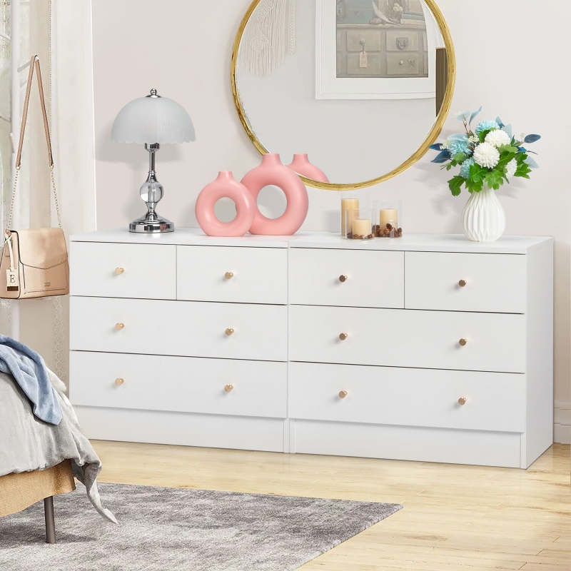 Zimtown 4 Drawers Dresser Chests, Wood Chset of Drawers Storage