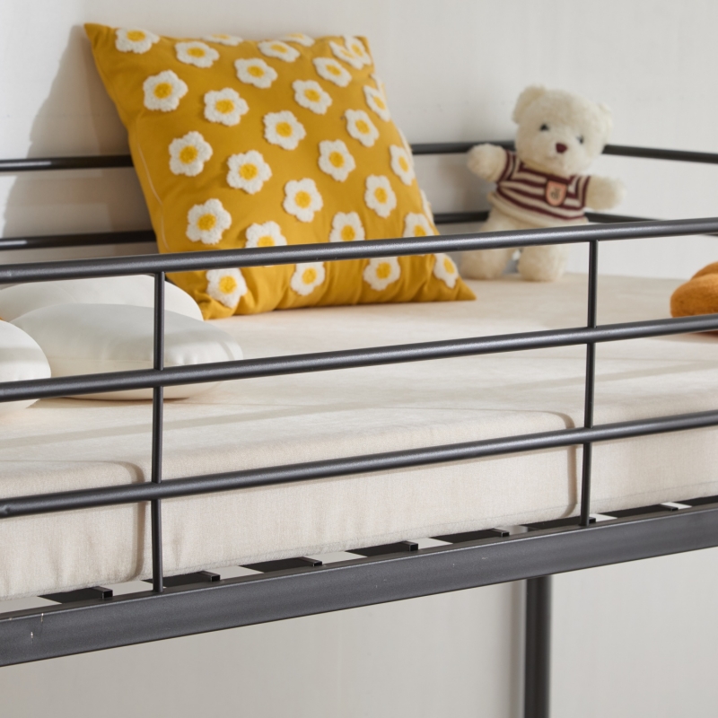 Zimtown Twin-over-Twin Low Profile Junior Bunk Bed, Black - zimtown