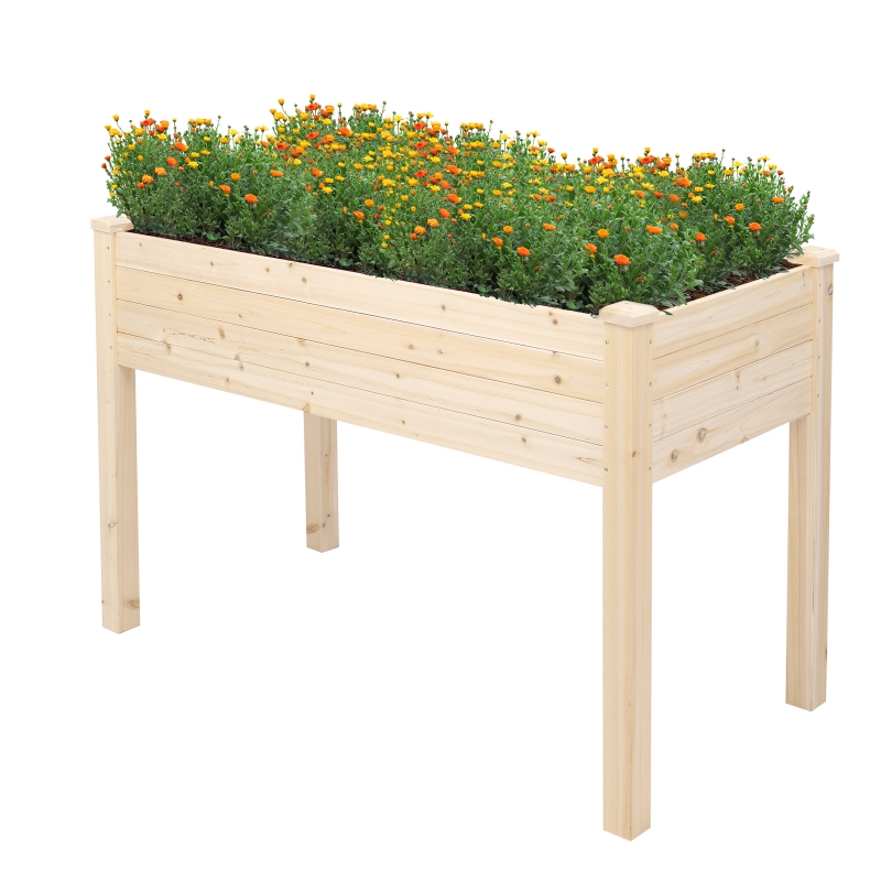 Zimtown Fir Planter Box Elevated Raised Garden Bed Burlywood zimtown