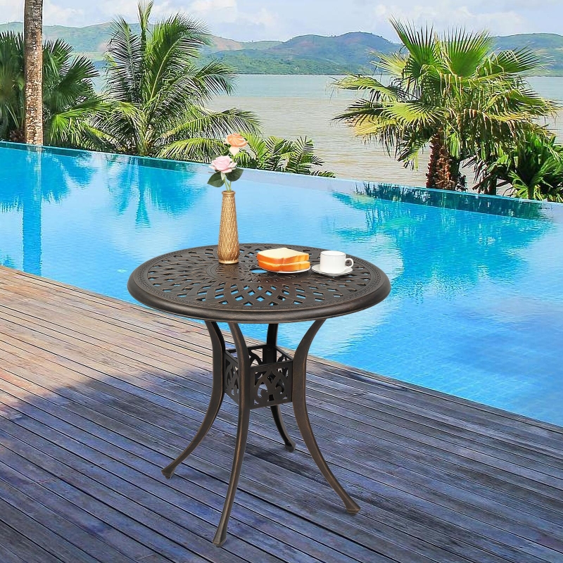 30in x 30in anodized aluminum patio table with umbrella hole NUU GARDEN 30 Inch Dining Table, Cast Round Outdoor for Patio, Backyard, Deck-Black : Patio, Lawn & Garden Embodying the principles of vintage design PATIO-IN 30 inches Patio Table