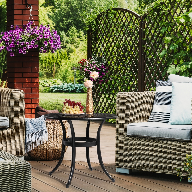 Zimtown 23.6 in Patio Bistro Tables, Cast Aluminum Coffee Zimtown 23.6 in Patio Bistro Tables, Cast Aluminum Coffee