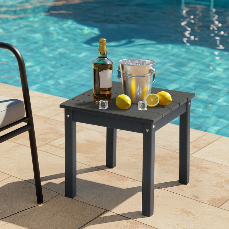 家具 slender PAD2 Zimtown 17.7x17.7in Square HDPE Outdoor Side Table for Patio