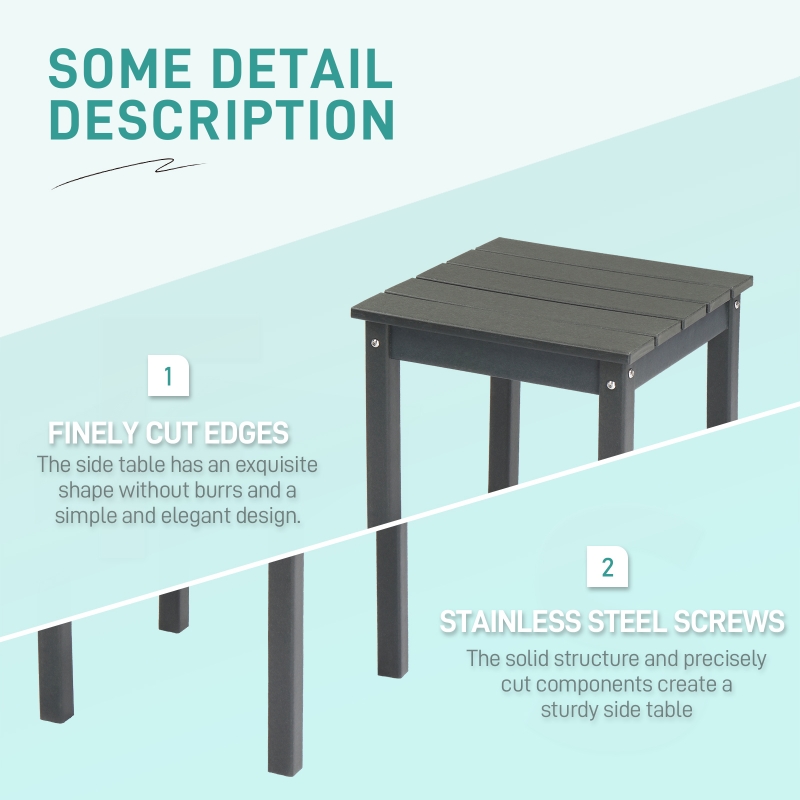 Zimtown 17.7x17.7in Square HDPE Outdoor Side Table for Patio