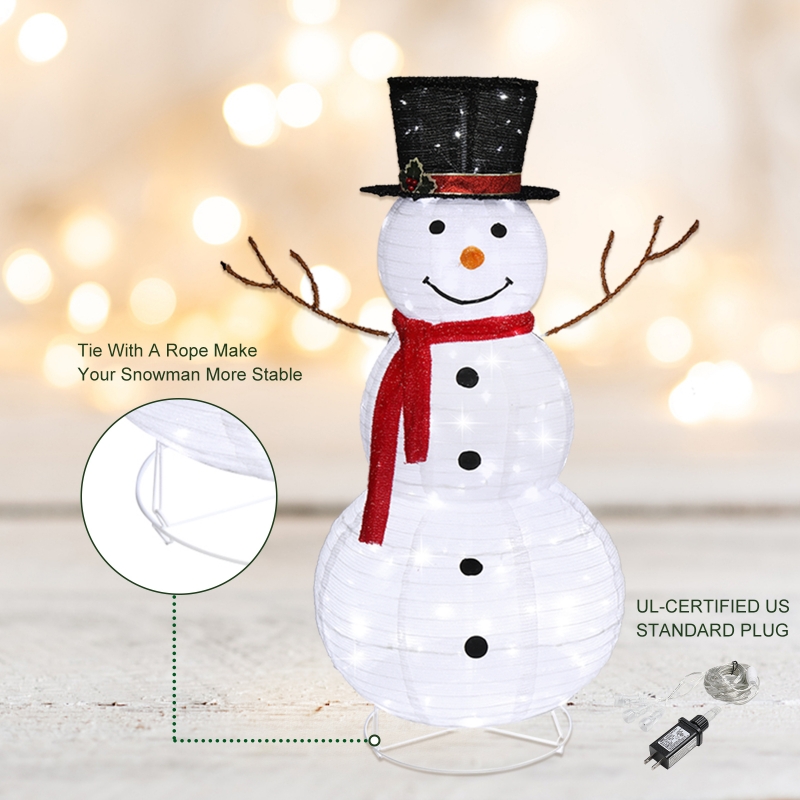 Zimtown LED Lighted Snowman Christmas Snowman w/ 180 LED Lights