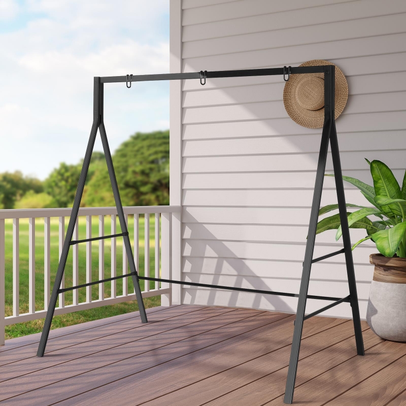 Wrought iron porch swing cheap with stand