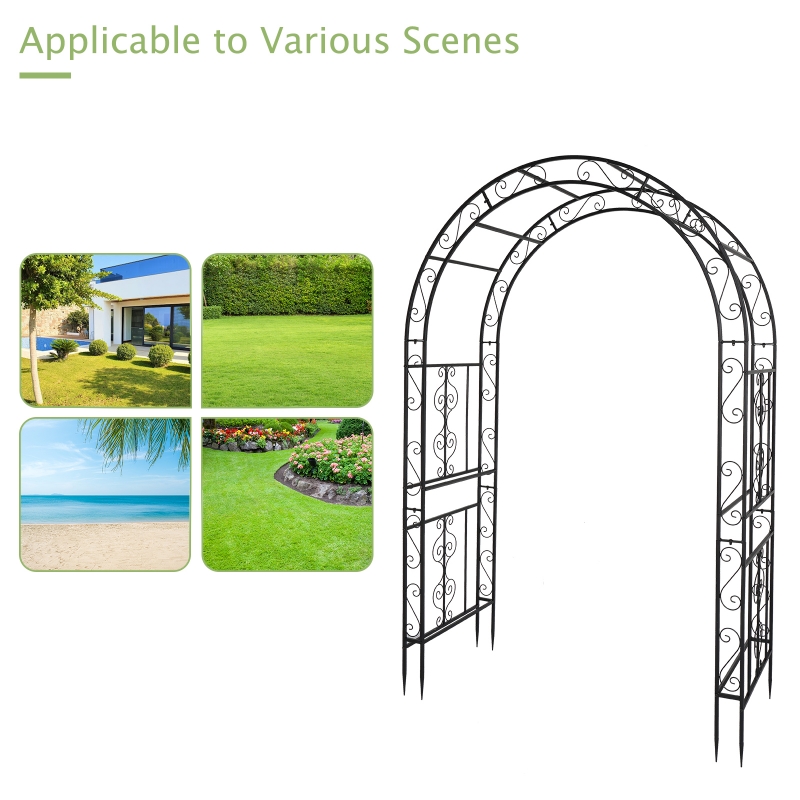 Zimtown 7 Ft Garden Arbor Archway Metal Wedding Party Garden