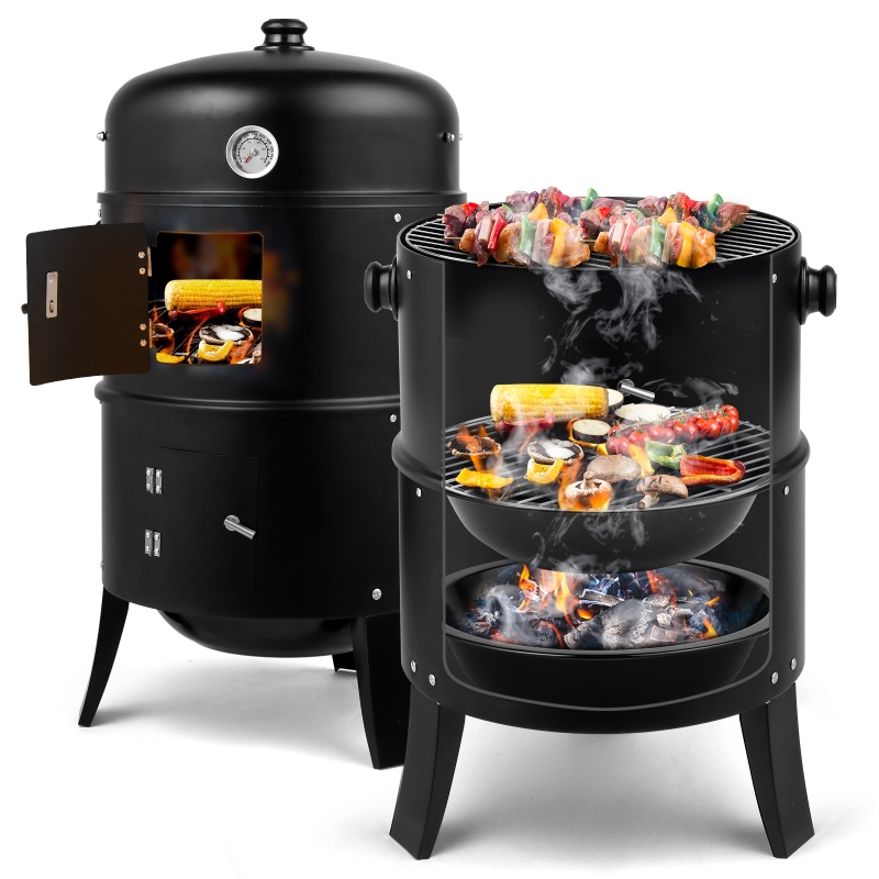 Zimtown BBQ Charcoal Grill Outdoor Barbecue Pit Smoker with