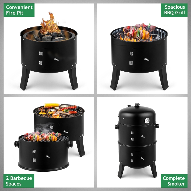 Zimtown BBQ Charcoal Grill Outdoor Barbecue Pit Smoker with