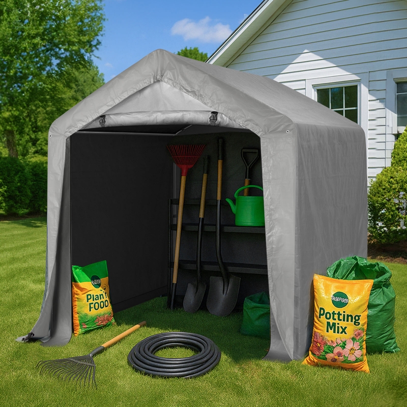 Zimtown 8x12 Foot Heavy-Duty Metal Carport – Portable Garage with