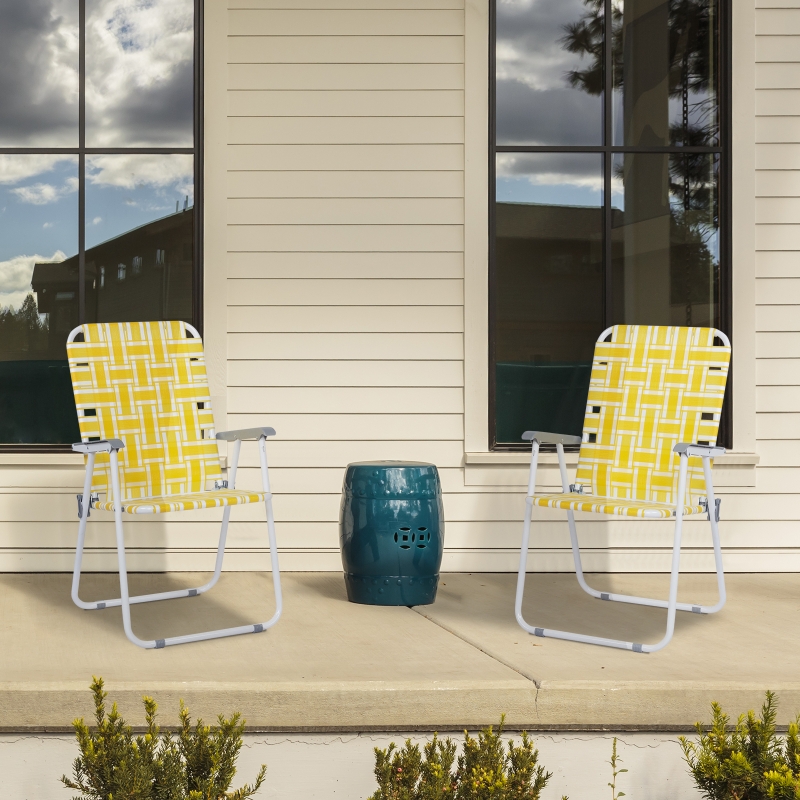 Zimtown Patio Lawn Chair Set, 2 Pack Outdoor Beach Chair Portable