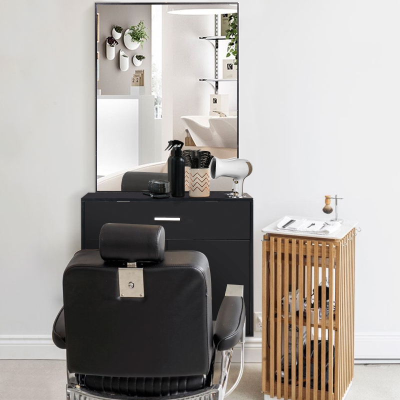 Ktaxon Wall Mount Barber Salon Station with Vanity Mirror, Makeup