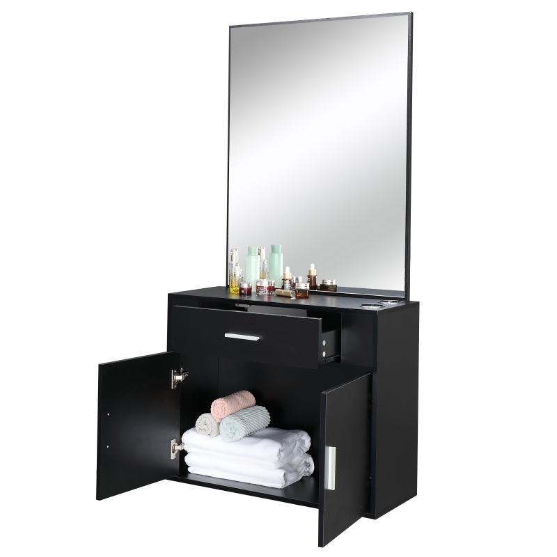 Ktaxon Wall Mount Barber Salon Station with Vanity Mirror, Makeup
