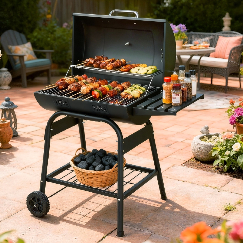 Zimtown BBQ Charcoal Grill Outdoor Barbecue Pit Barrel - zimtown
