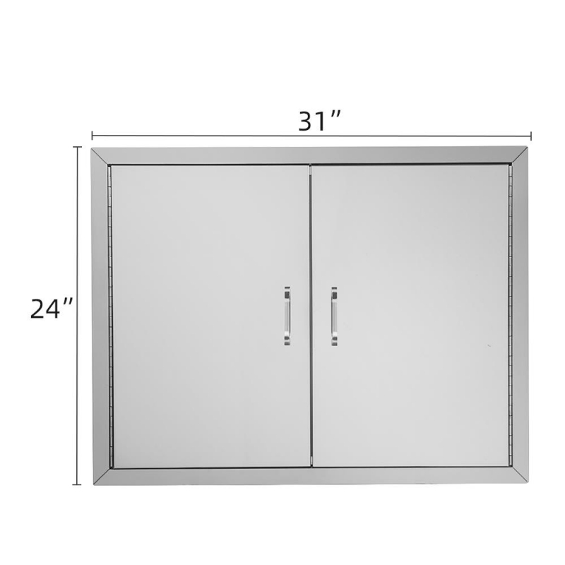 Zimtown Double BBQ Access Door 304 Brushed Stainless Steel BBQ Island