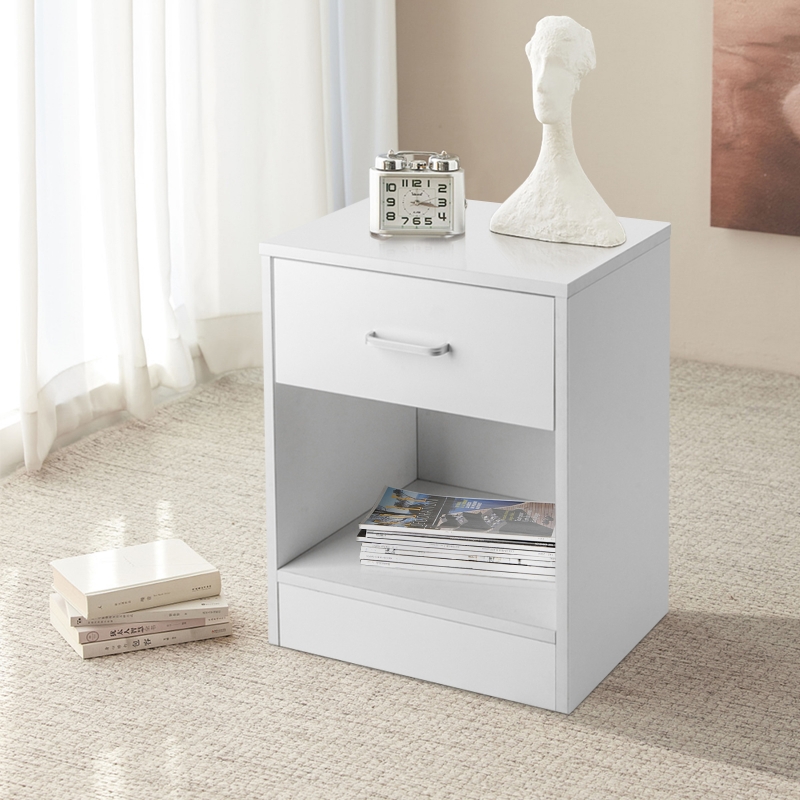 Zimtown 2pc Nightstand with Drawers, Modern Wooden End Table